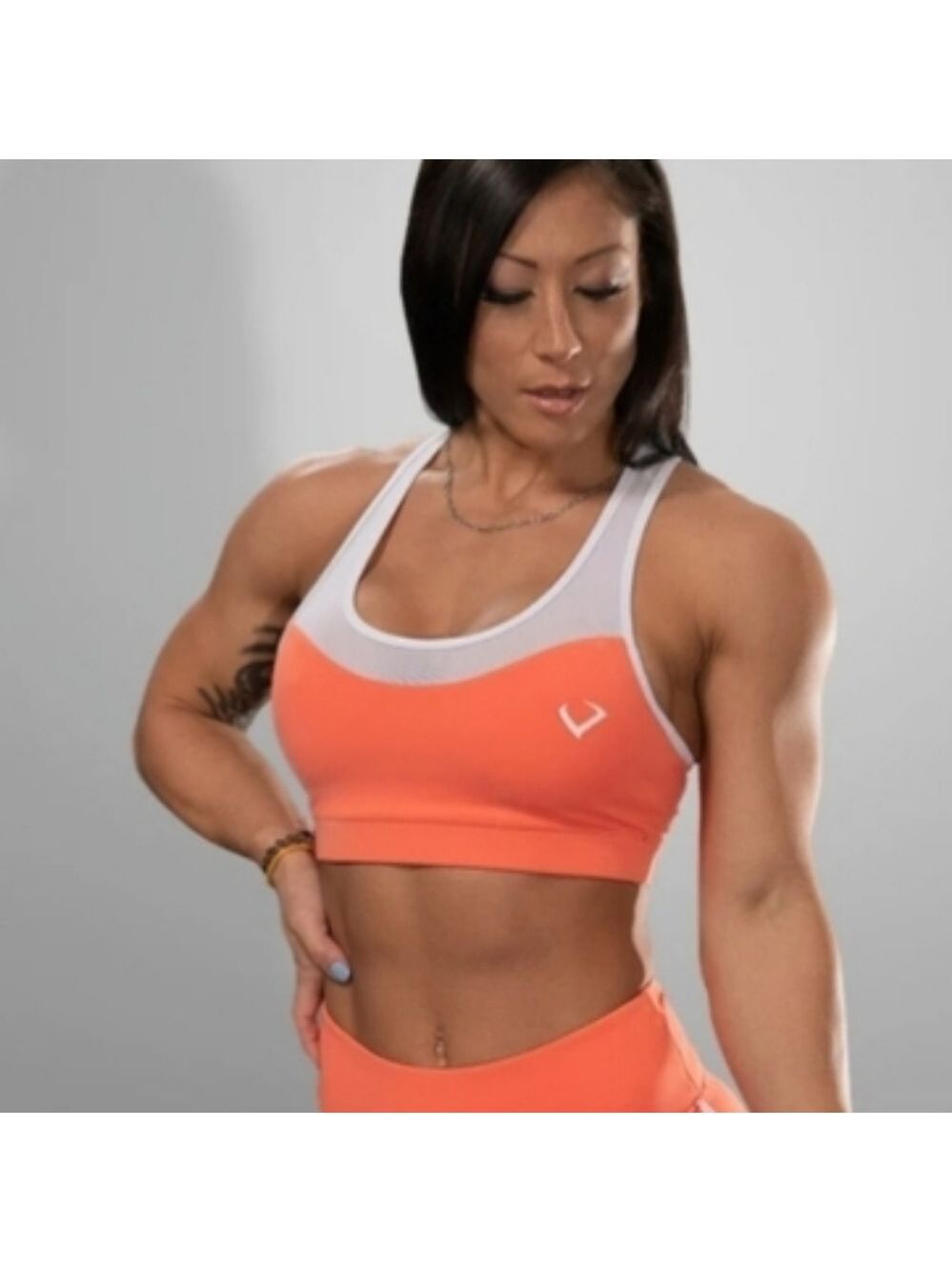 Violate The Dress Code Coral Athletic Sports Bra Size Small